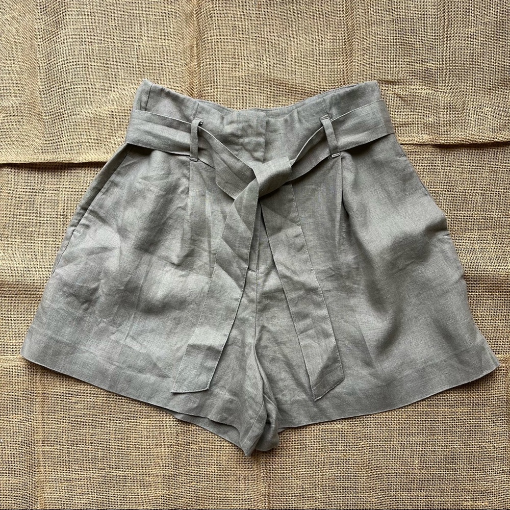 Zara High-Waisted Linen Shorts NEW
